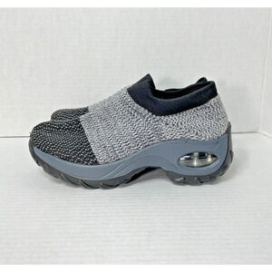 Slip-On Gray Knit Women's Sneakers